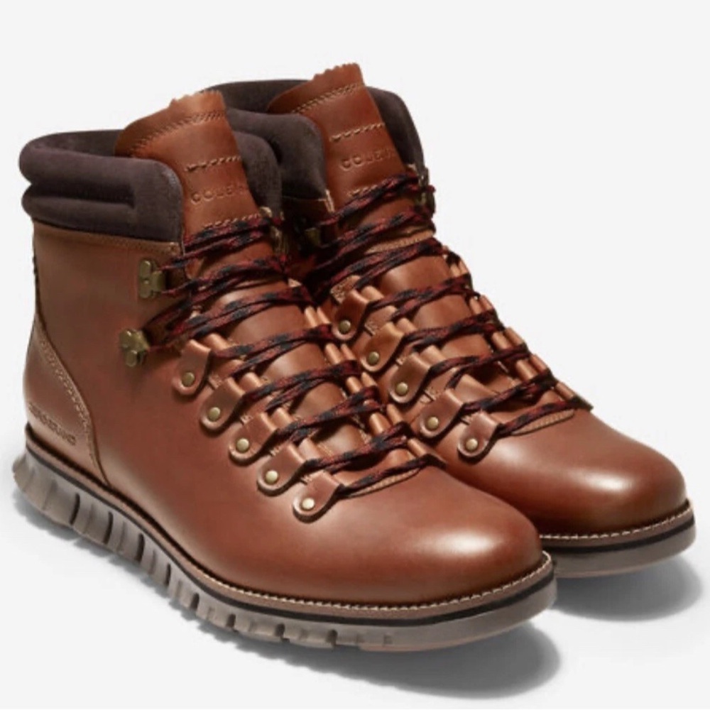 Cole Haan Men’s Zerogrand Waterproof Hiker Boot in British Tan Leather, NIB sz8